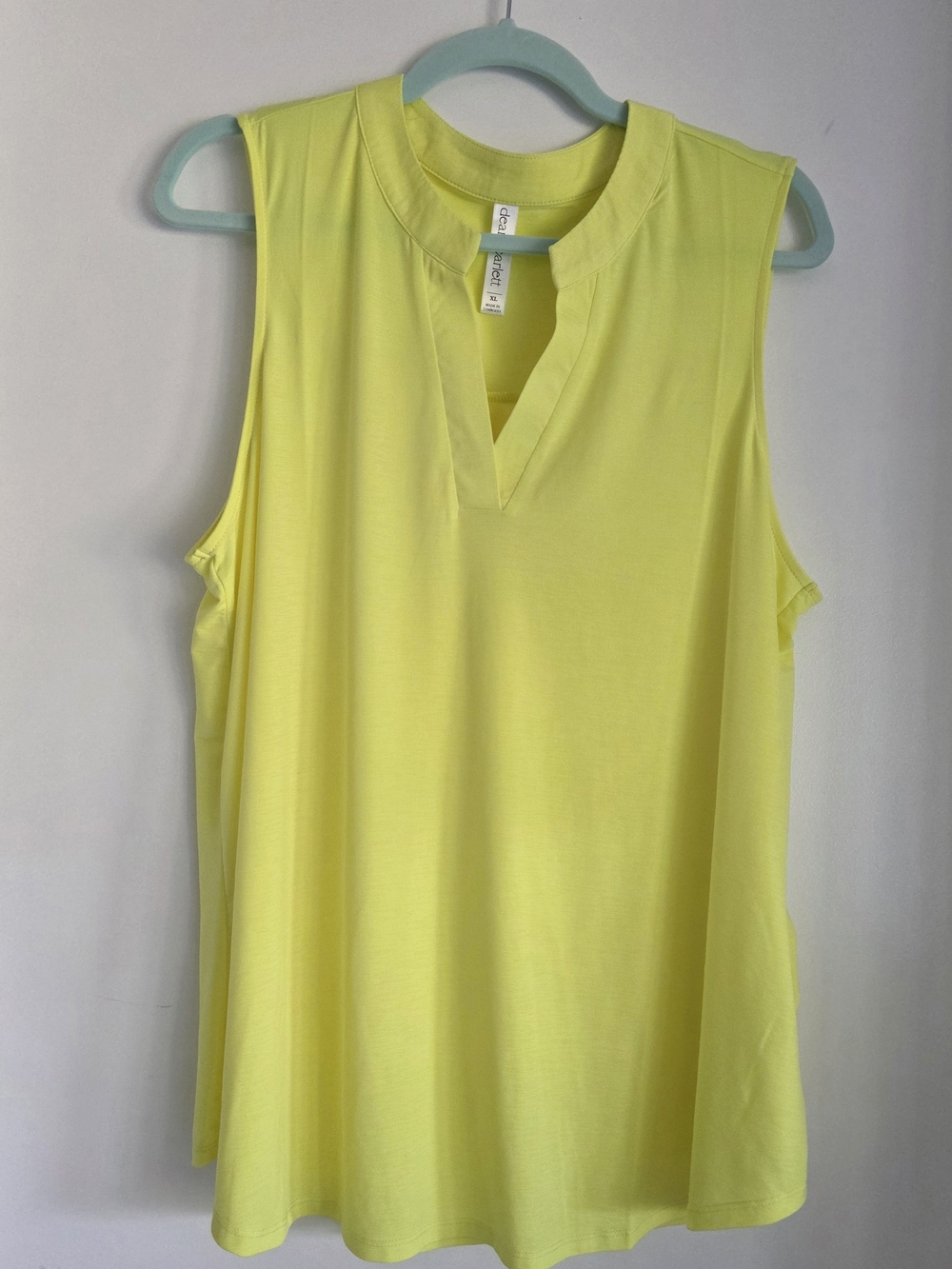 Dear Scarlett Neon Yellow Split V-Neck Sleeveless Tank